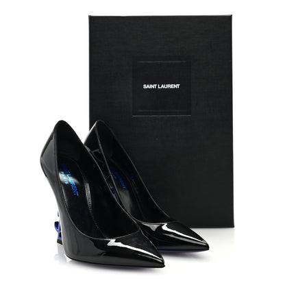 Saint Laurent Patent Opyum 110 Pumps 36.5 Black Blue 8 of 8