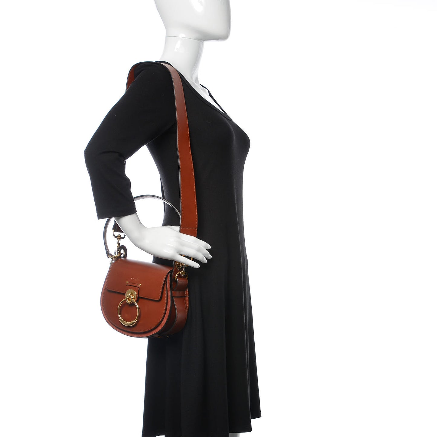 Calfskin Small Tess Bag Sepia Brown