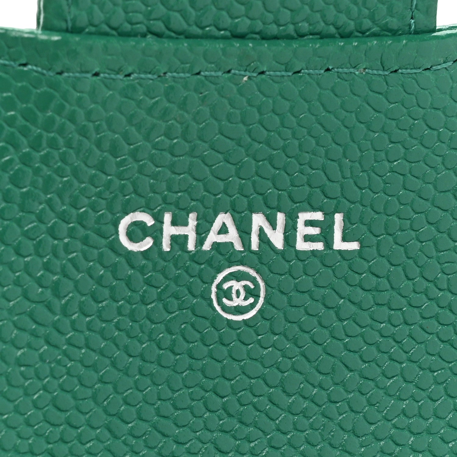 Chanel Caviar Quilted Flap Card Holder Wallet Green 7 of 13