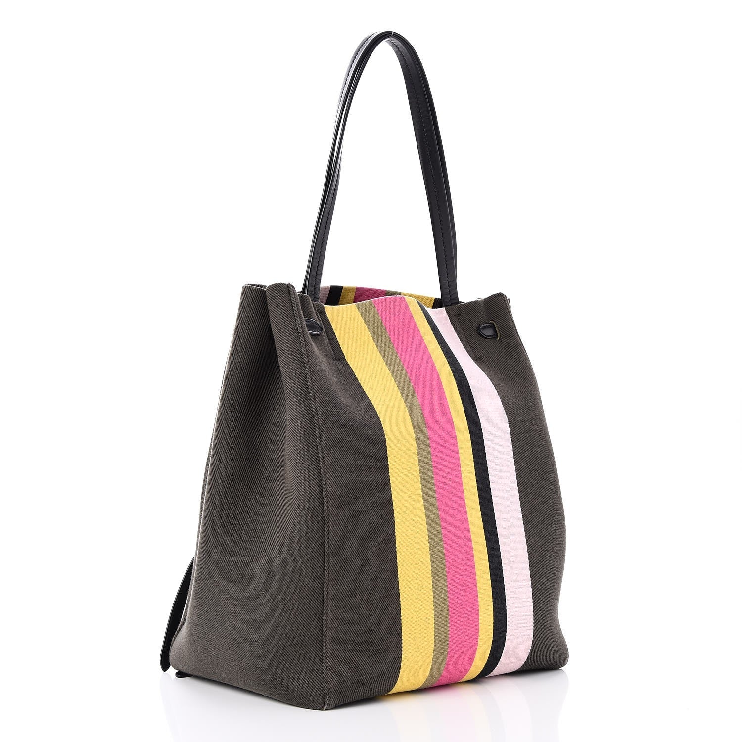 Celine Textile Striped Medium Belt Cabas Phantom Multicolor 3 of 9