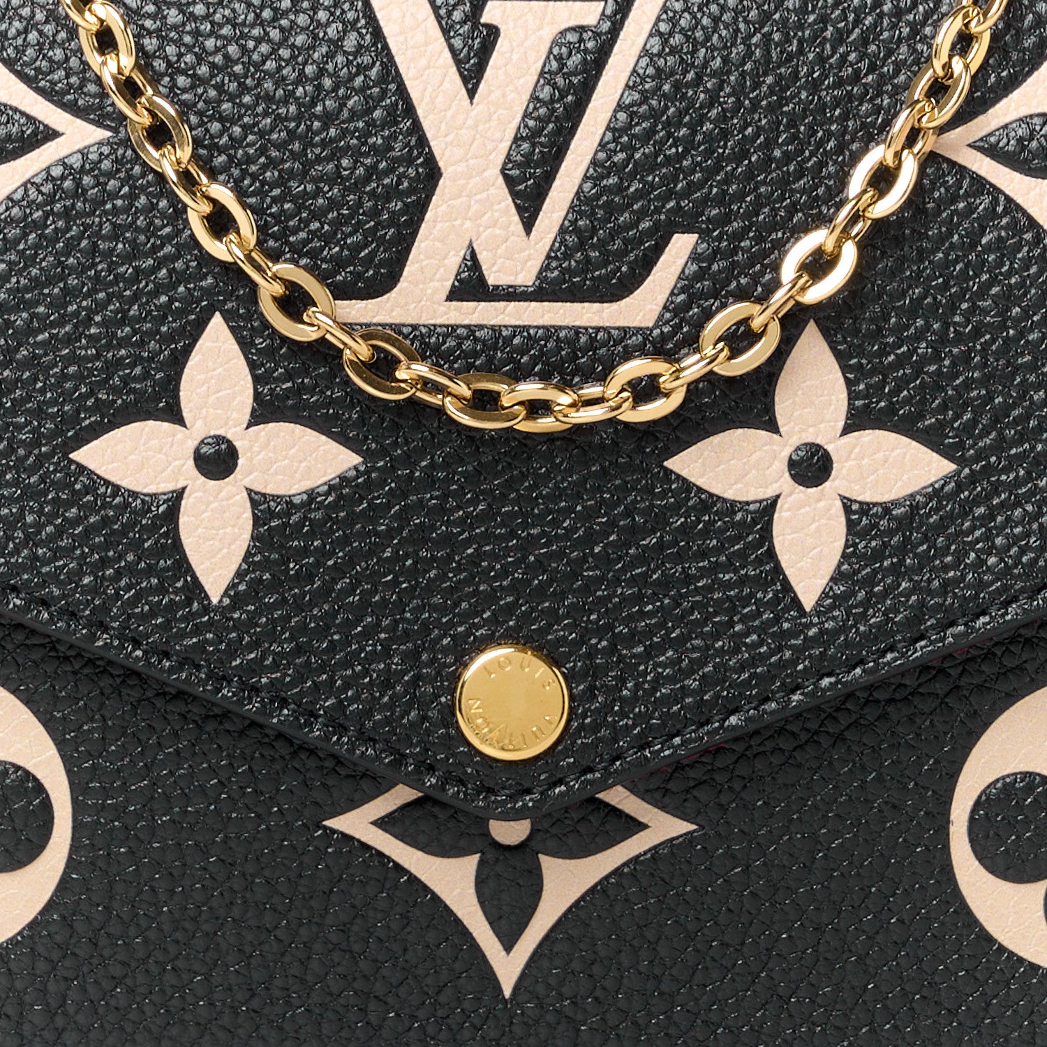 Louis Vuitton Empreinte Monogram Giant Felicie Pochette Black Beige 12 of 14