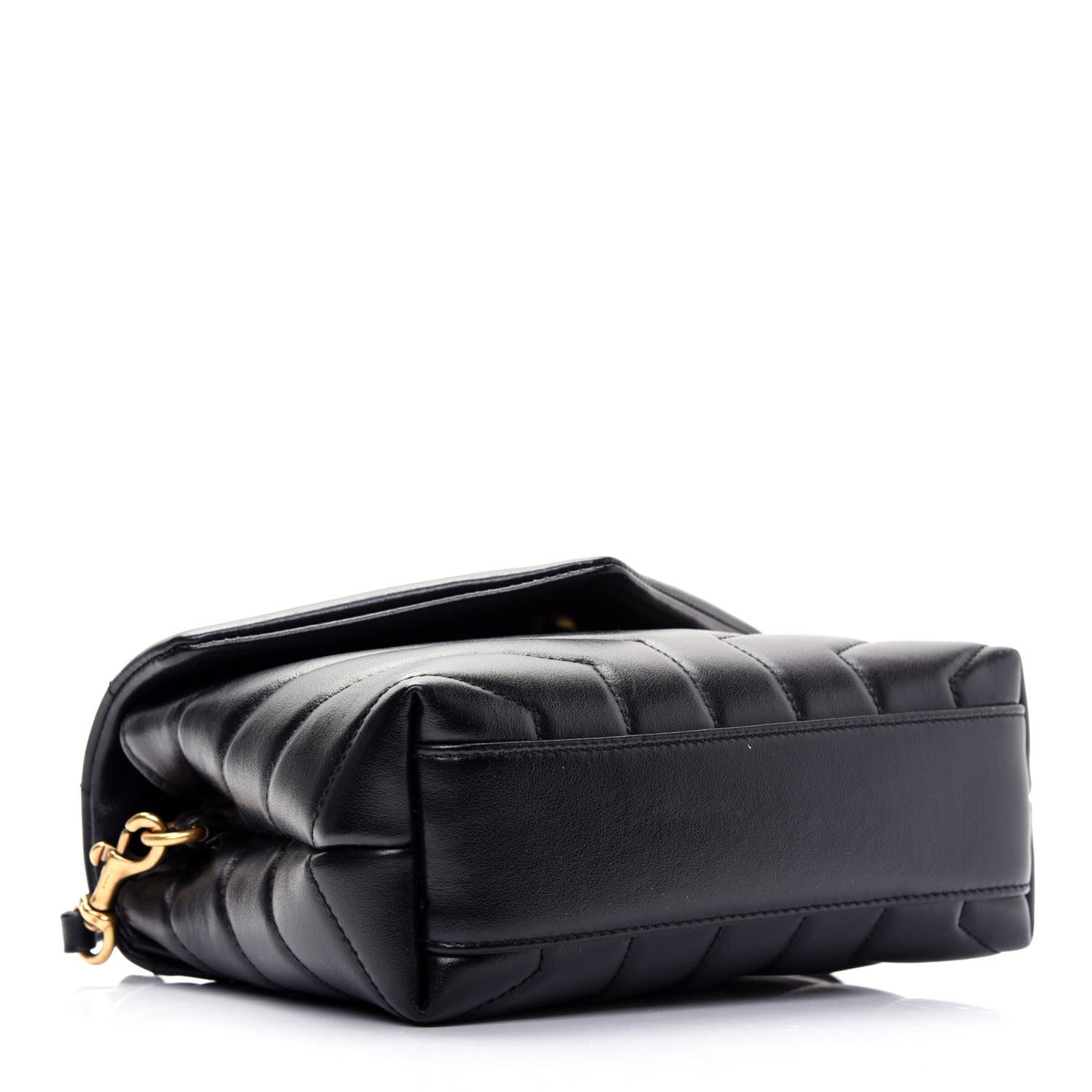 Calfskin Y Quilted Monogram Toy Loulou Crossbody Bag Black