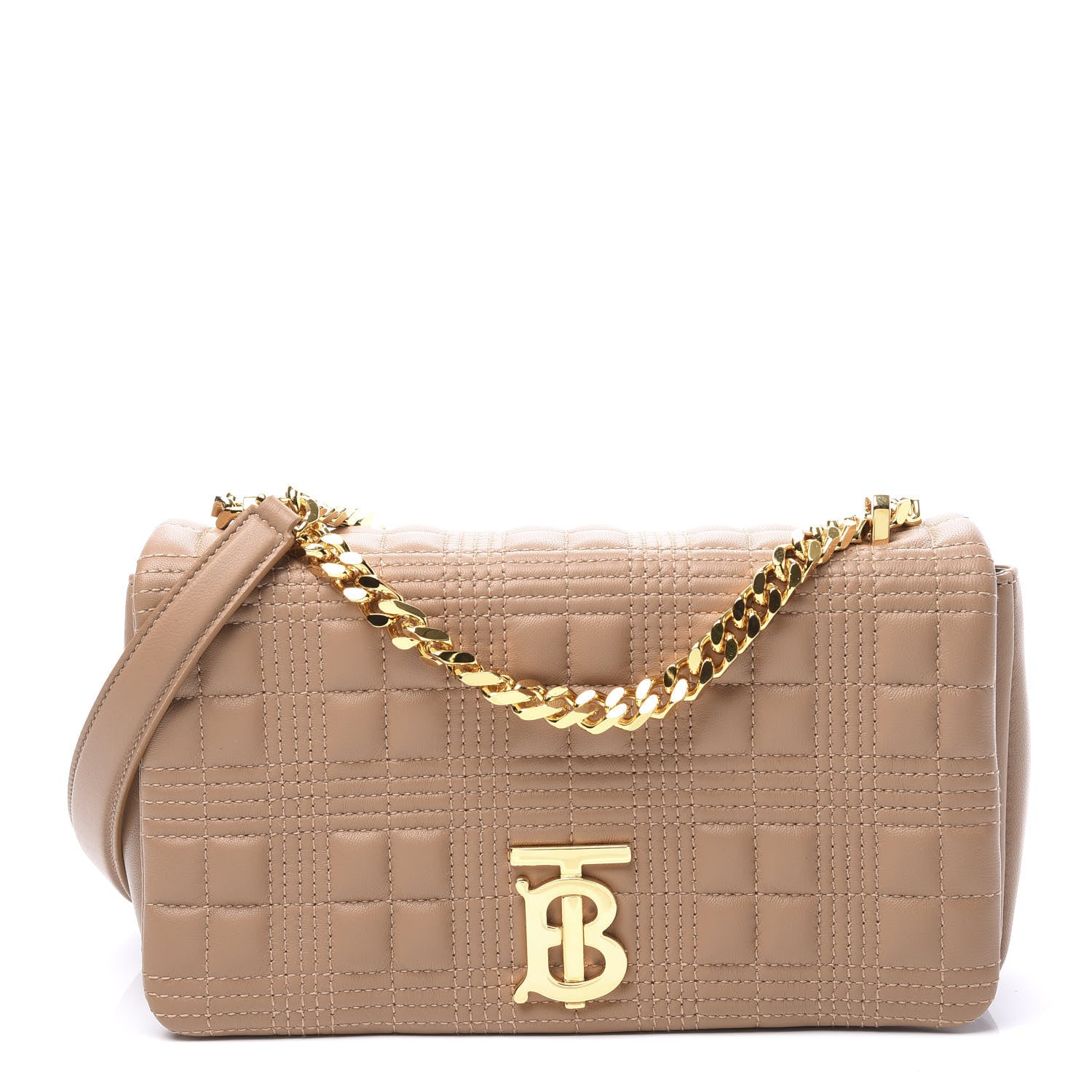 Burberry Lambskin Quilted Small Lola Bag Camel 1 of 10
