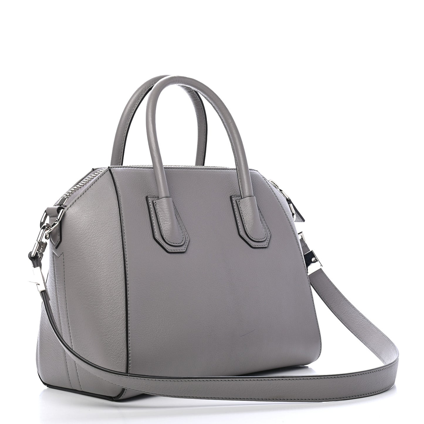 Sugar Goatskin Small Antigona Pearl Grey