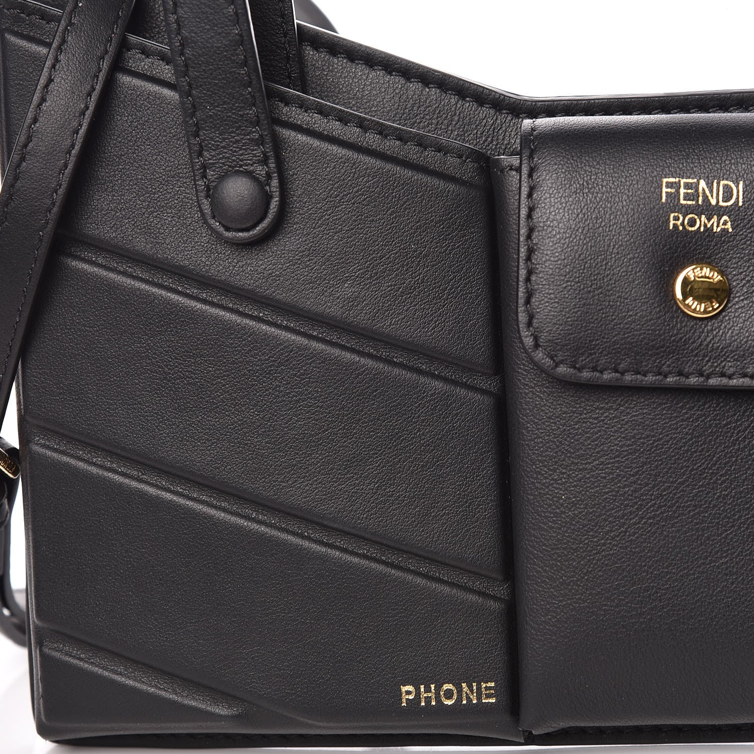 Fendi Vitello Grace 3 Pocket Mini Crossbody Bag Matte Black 11 of 12