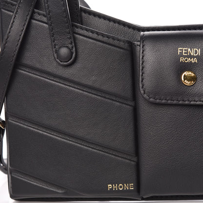 Fendi Vitello Grace 3 Pocket Mini Crossbody Bag Matte Black 11 of 12