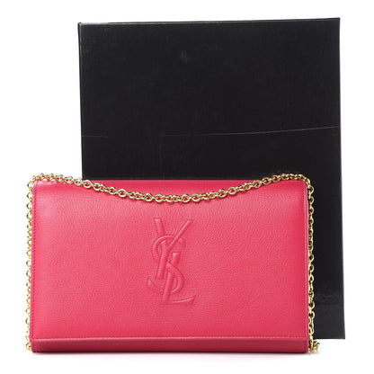 Saint Laurent Calfskin Belle de Jour Chain Clutch Fuchsia 13 of 13