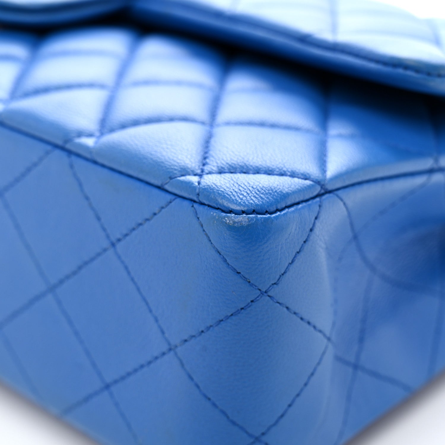 Chanel Lambskin Quilted Medium Double Flap Blue 11 of 13