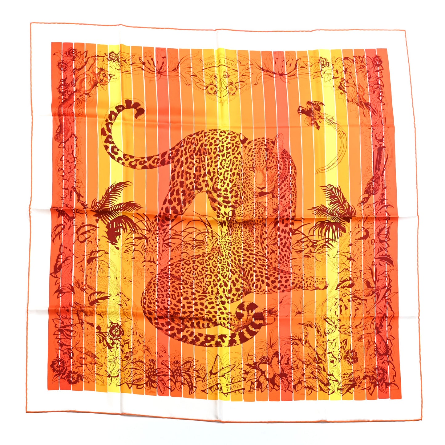 Silk Carre Jungle Love Rainbow Scarf 90