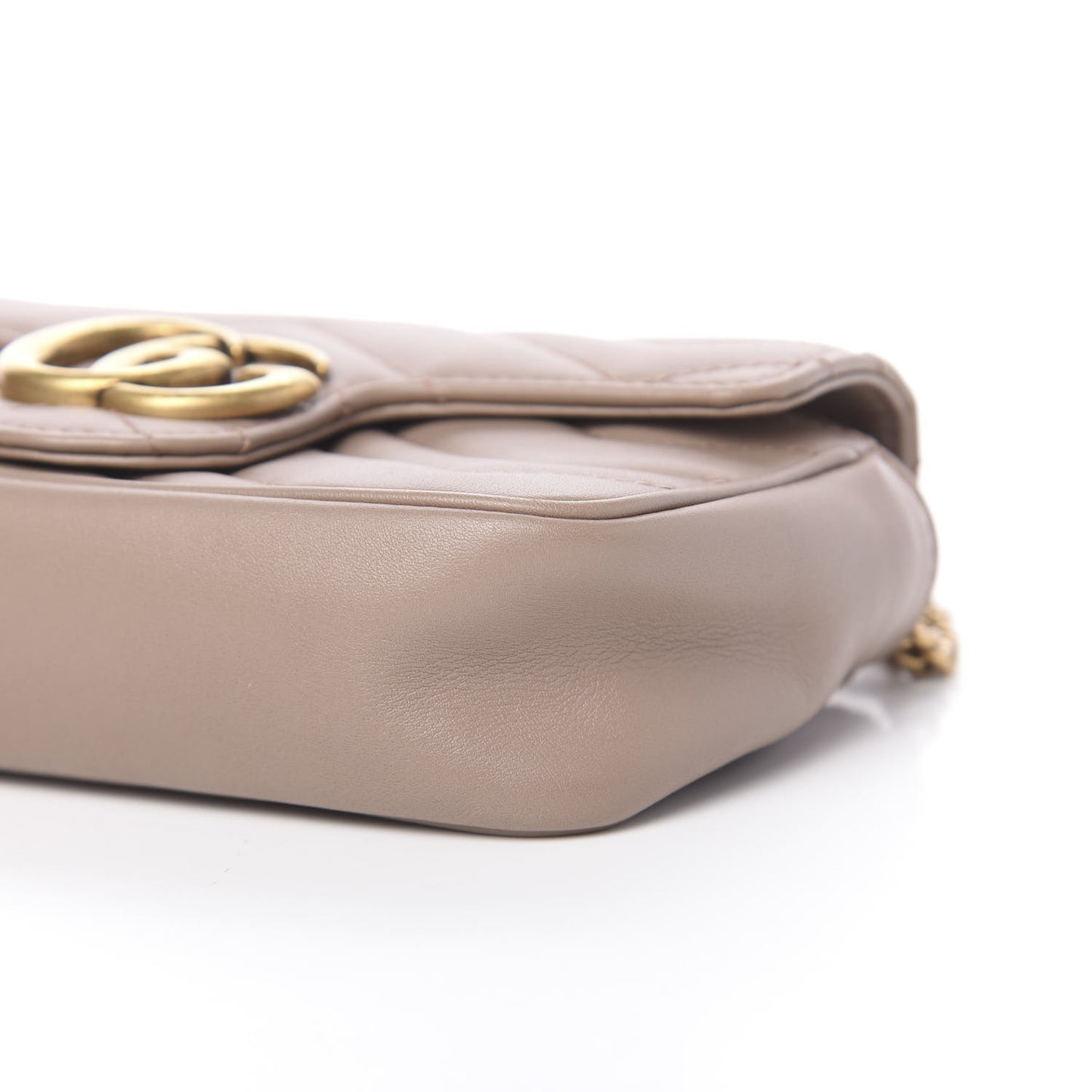 Calfskin Matelasse Super Mini GG Marmont Shoulder Bag Porcelain Rose