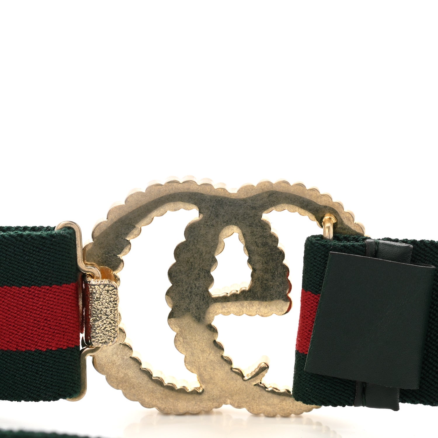 Gucci Canvas Torchon Double G Web Belt 85 34 Verde 3 of 4