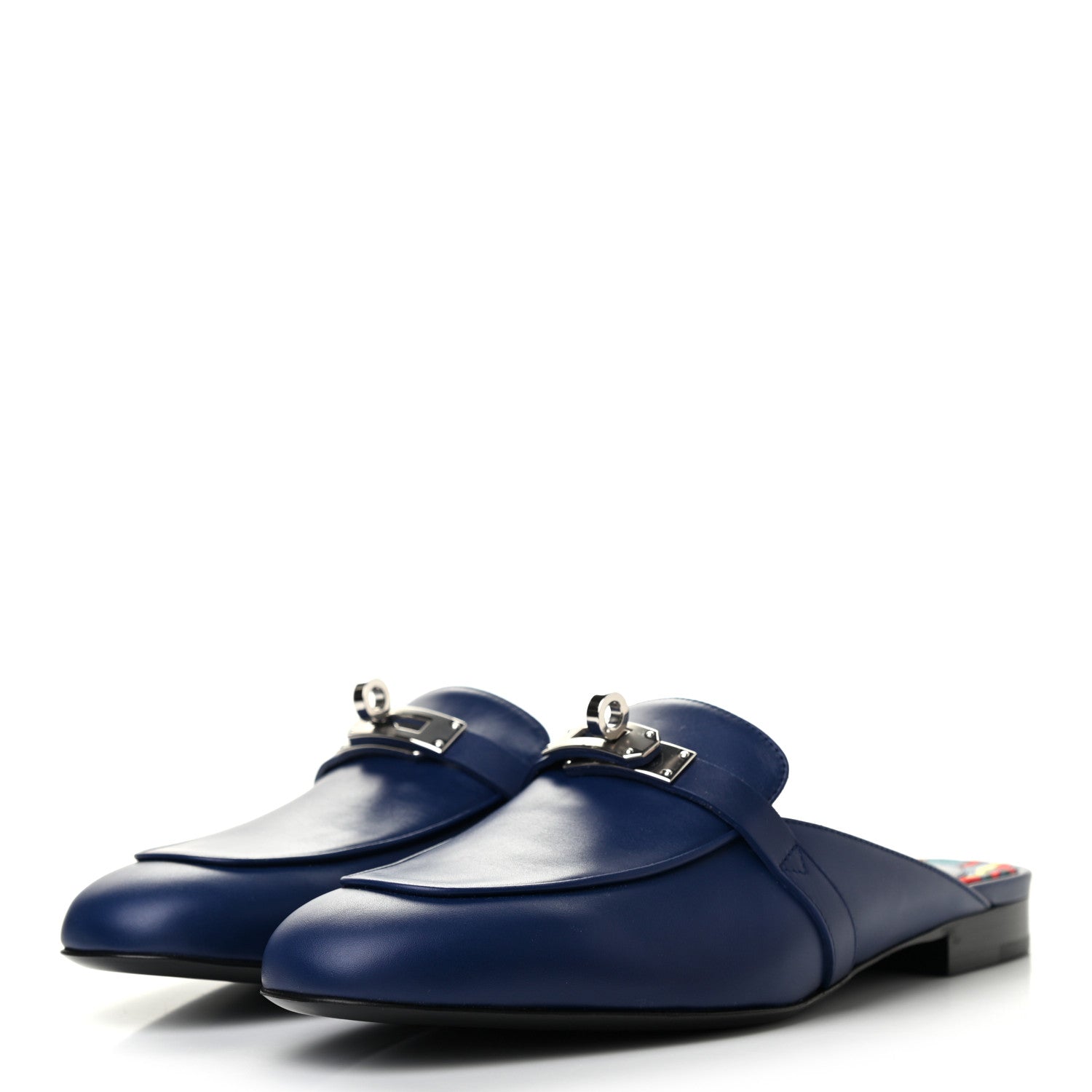 Hermes Calfskin Oz Mules 38 Bleu Maritime 3 of 7