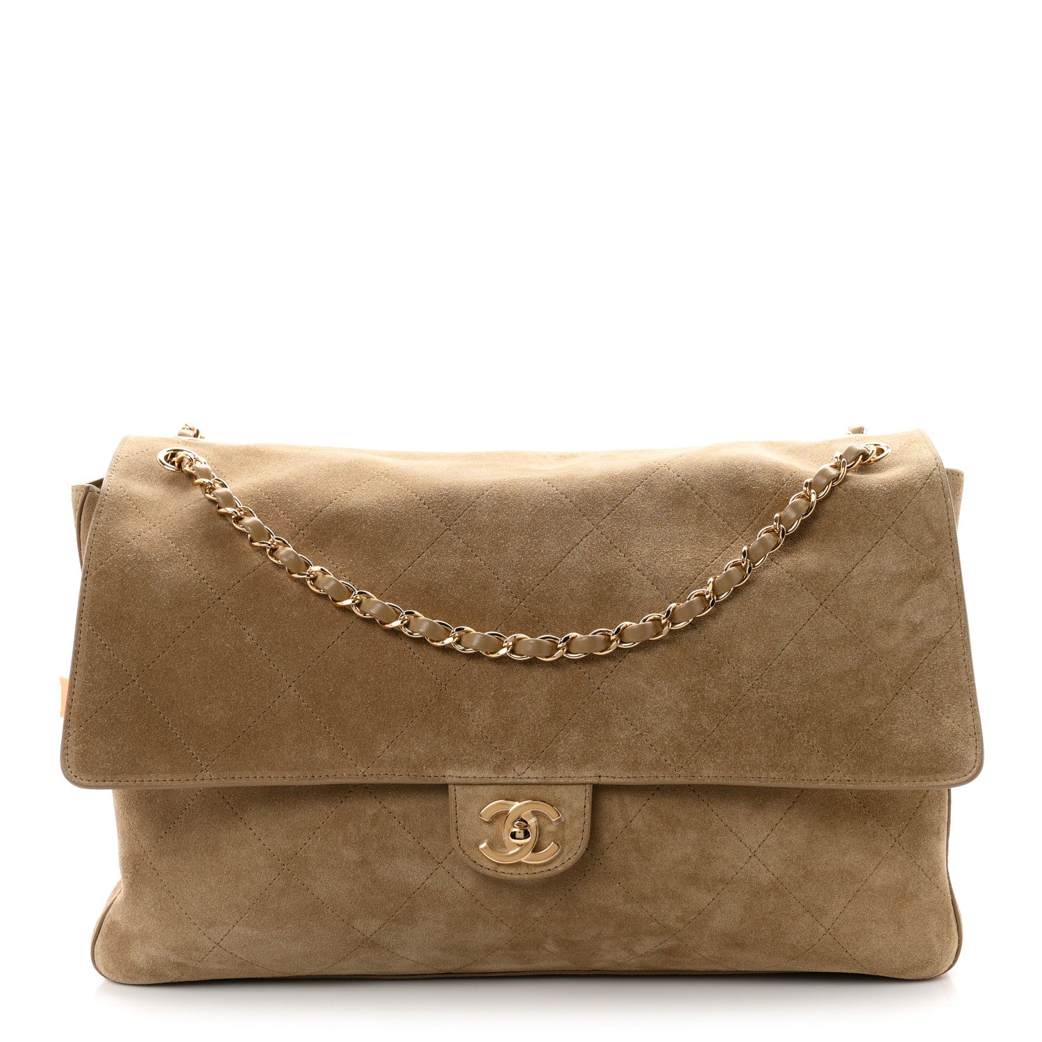 Chanel Suede Calfskin Souplissimo Maxi Flap Dark Beige 1 of 11