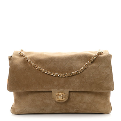 Chanel Suede Calfskin Souplissimo Maxi Flap Dark Beige 1 of 11