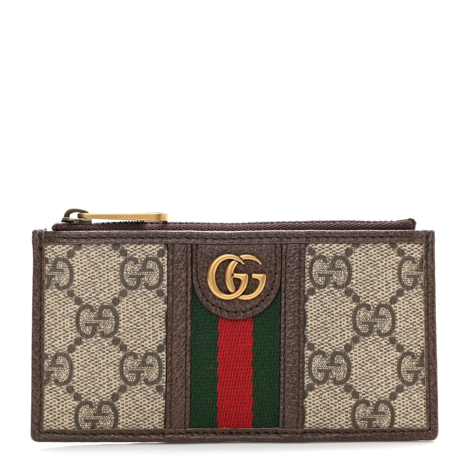 Gucci GG Supreme Monogram Web Ophidia Coin Case Brown 1 of 7