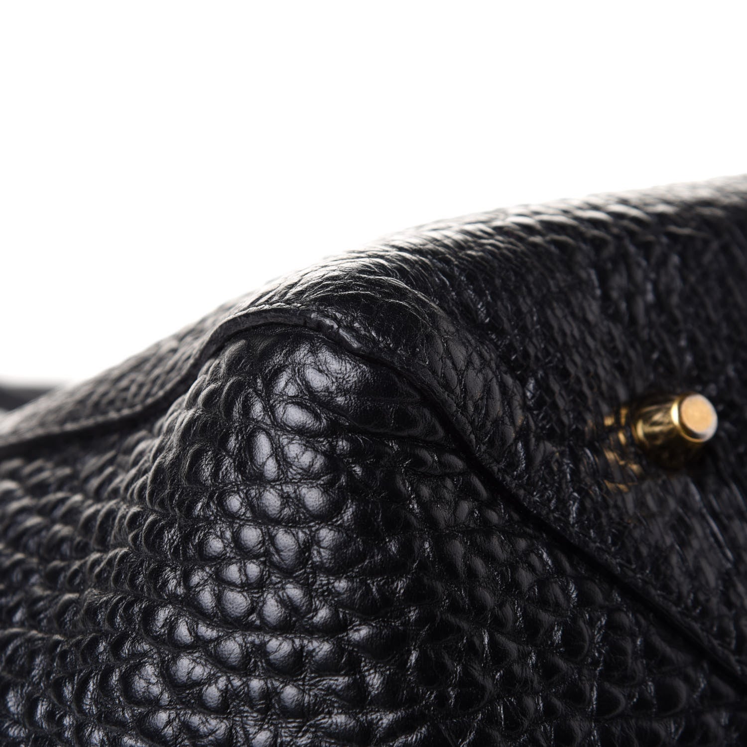 Burberry Signature Grain Calfskin Check Embossed Small Canterbury Tote Black 11 of 14