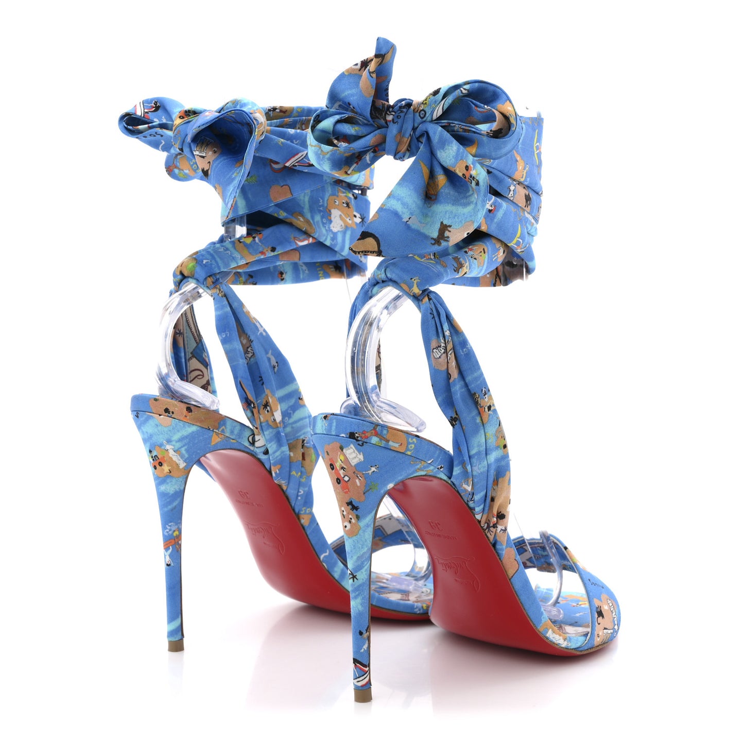 Crepe Satin Greekaba Du Desert 100 Sandal 39 Blue Multicolor