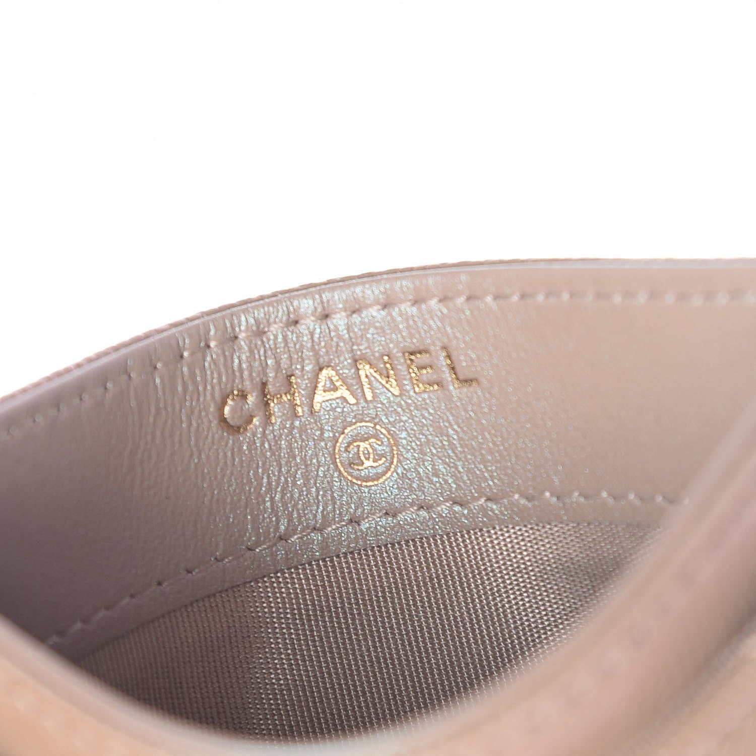 Chanel Iridescent Caviar Quilted Card Holder Beige 6 of 9