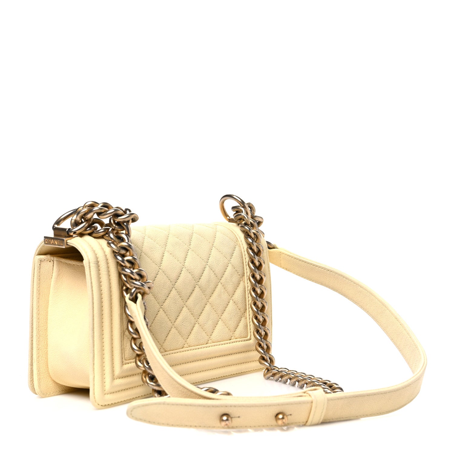 Chanel Caviar Quilted Small Boy Flap Yellow 3 of 10