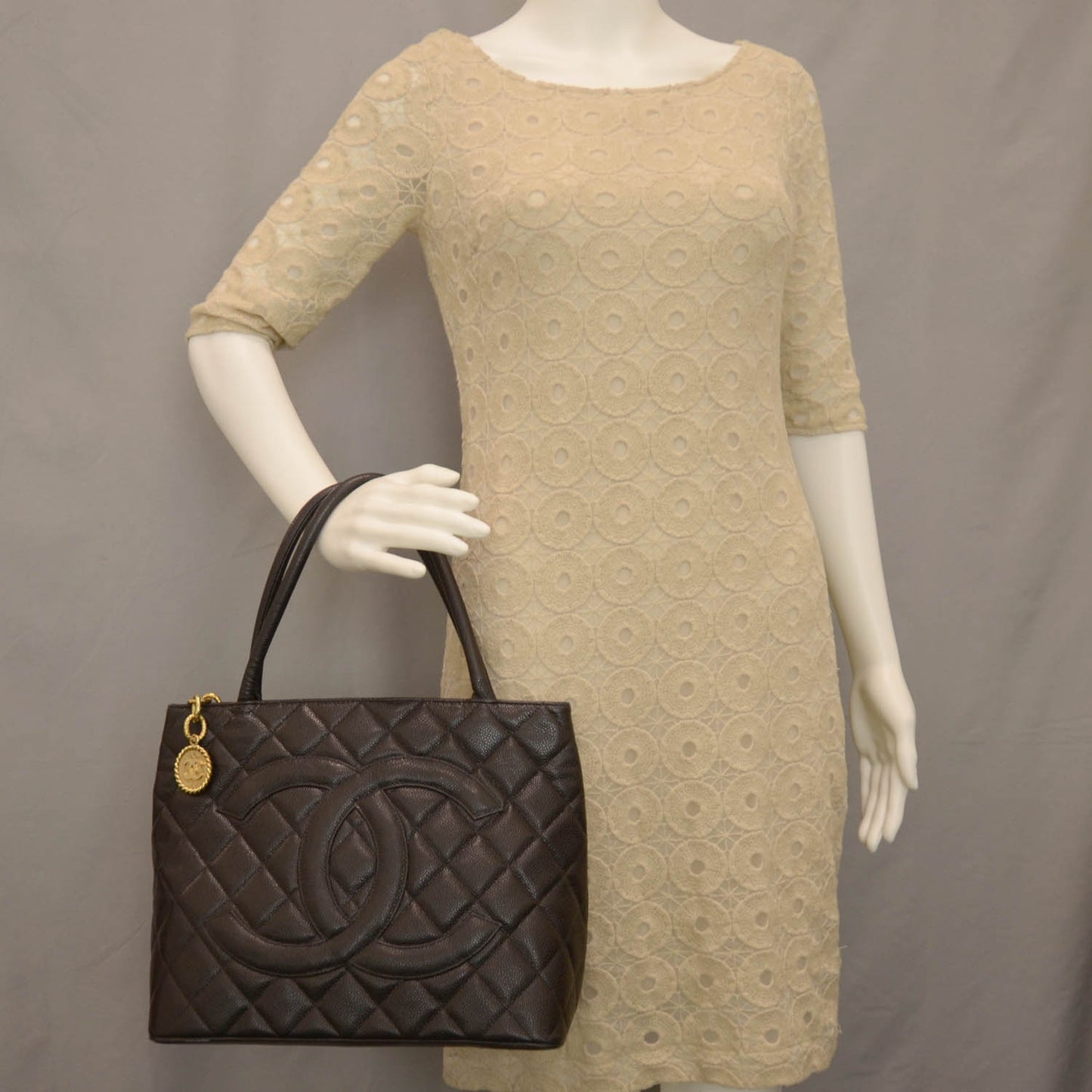 Caviar Medallion Tote Black