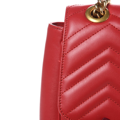 Gucci Calfskin Matelasse Large GG Marmont Shoulder Bag Hibiscus Red 10 of 11