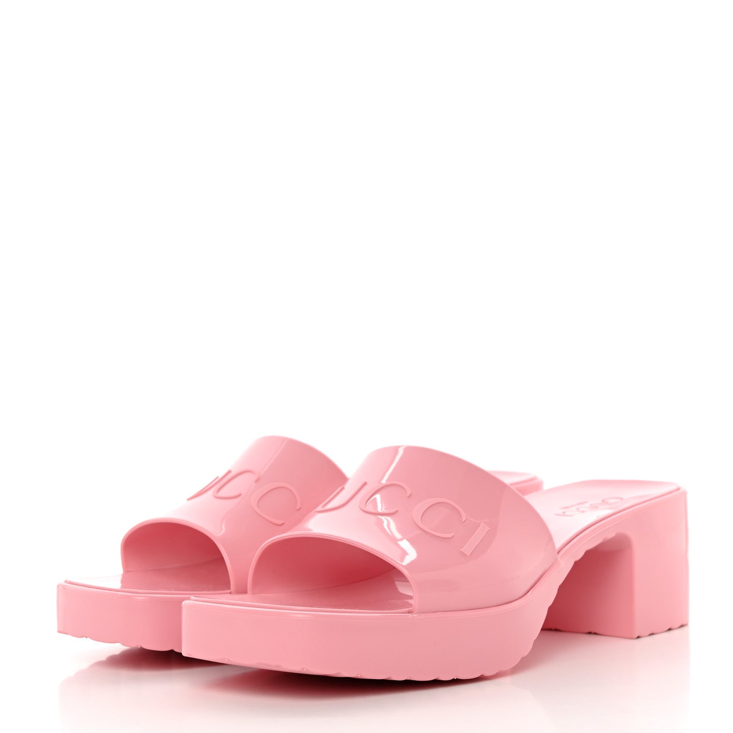 Rubber Gucci Logo Womens Platform 20/60mm Slide Sandals 37 Wild Rose