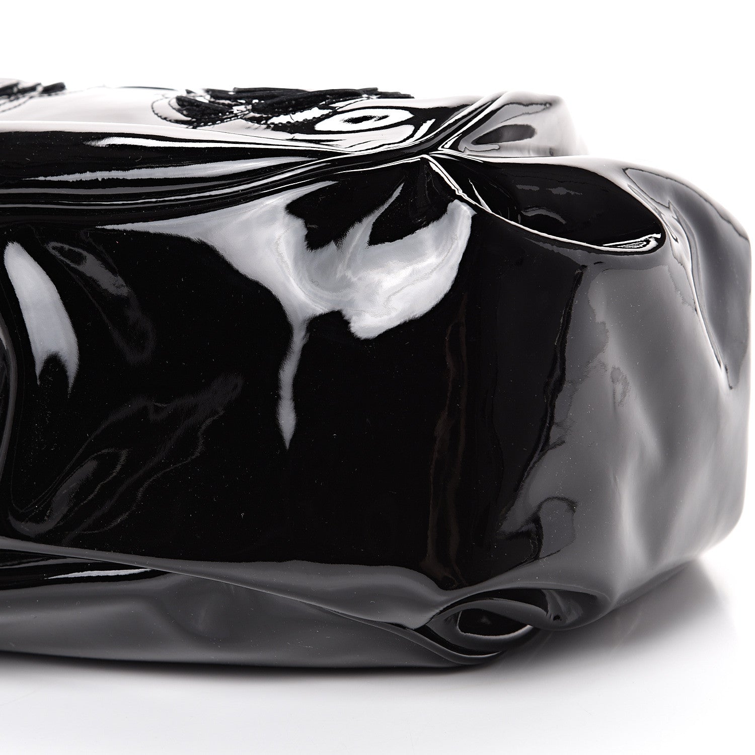 Chanel Patent Camellia Shoulder Bag Black 9 of 14