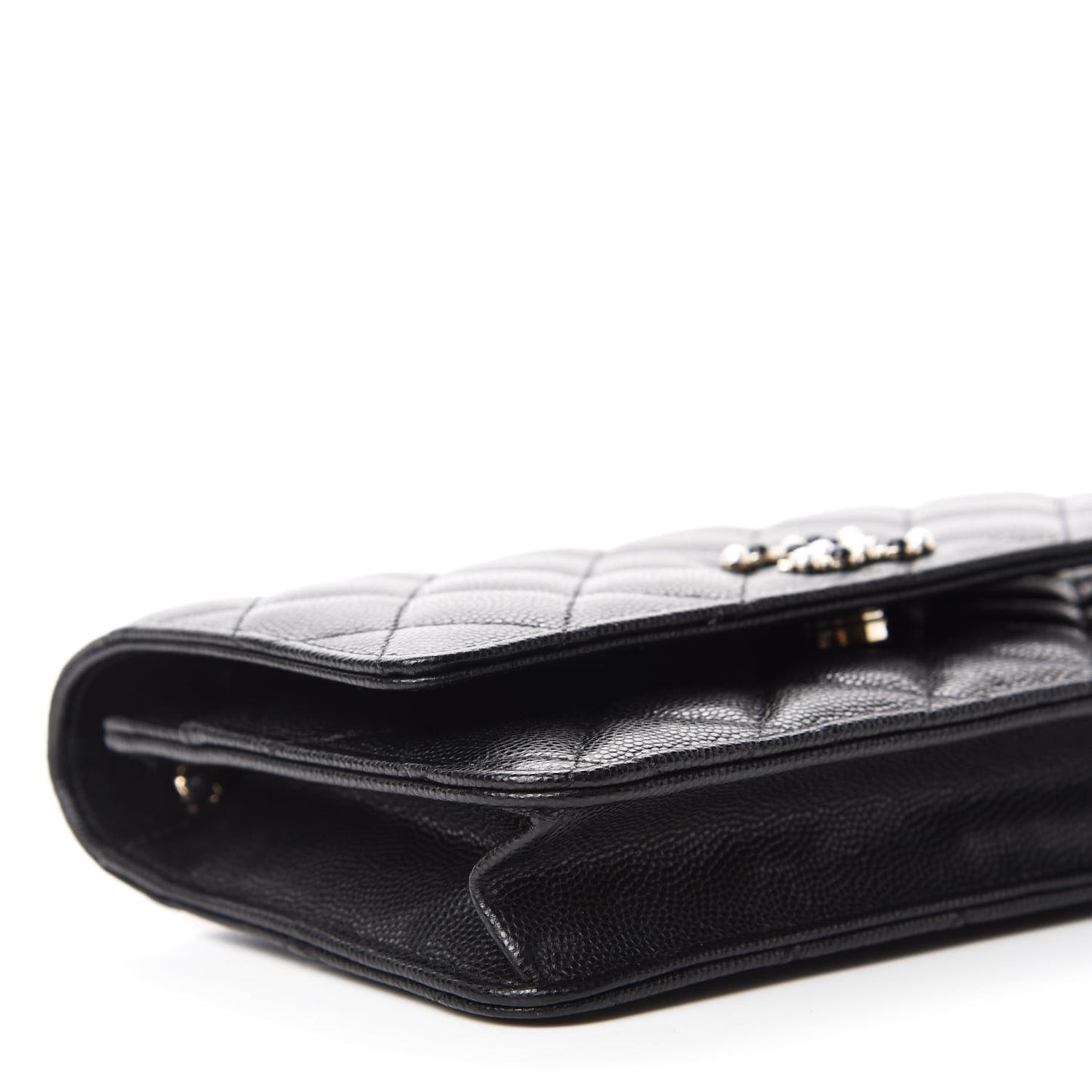 Caviar Quilted Coco Candy Wallet On Chain WOC Black