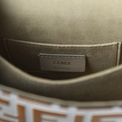 Fendi Vitello Liberty Bi-Color FF 1974 Embossed Small Kan U Shoulder Bag Camelia Saddler 8 of 10