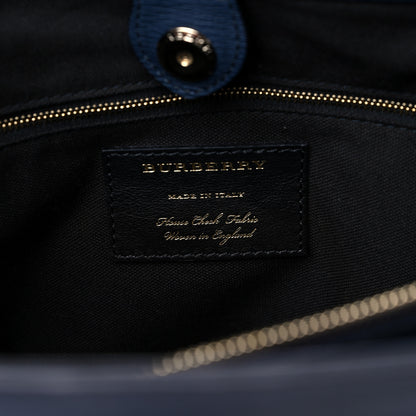 Burberry Derby Calfskin House Check Medium Banner Tote Ink Blue 7 of 15