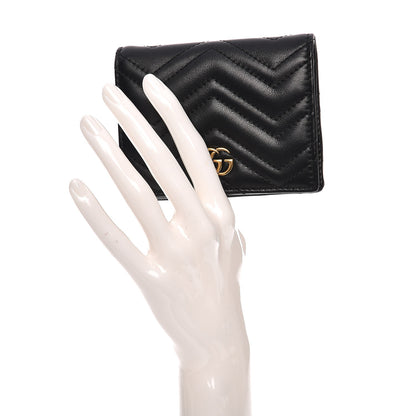 Gucci Calfskin Matelasse GG Marmont Card Case Black 2 of 8