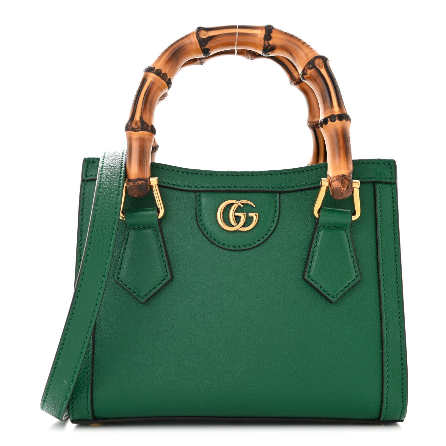 Gucci Wonka Grain Calfskin Mini Diana Tote Bag Green Yellow Fluo 1 of 10