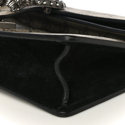 Gucci GG Supreme Monogram Suede Crystal Small Dionysus Shoulder Bag Beige Ebony Black 10 of 13