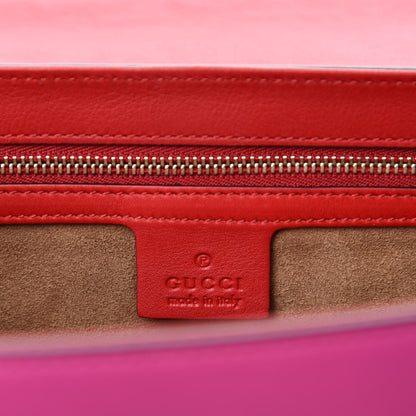 Gucci Moon Calfskin Bi-Color Medium Padlock Shoulder Bag New Rosette Hibiscus Red 8 of 10