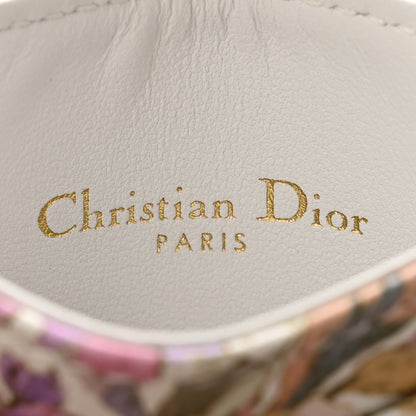 Christian Dior Calfskin Caro Freesia Five-Slot Card Holder White Multicolor 6 of 8