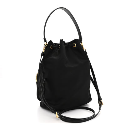 Prada Re-Nylon Saffiano Duet Bucket Crossbody Bag Black 3 of 10