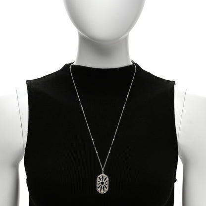 Tiffany Sterling Silver Black Onyx Pearl Ziegfeld Daisy Pendant Necklace 2 of 5