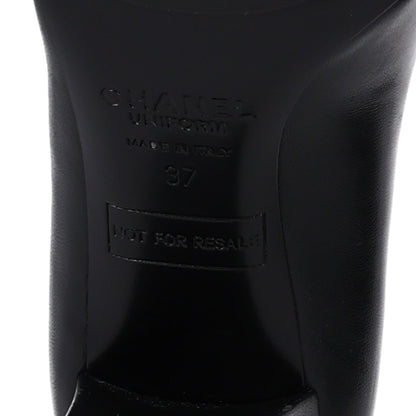 Chanel Lambskin Cap Toe CC Uniform Pumps 37 Black 8 of 9
