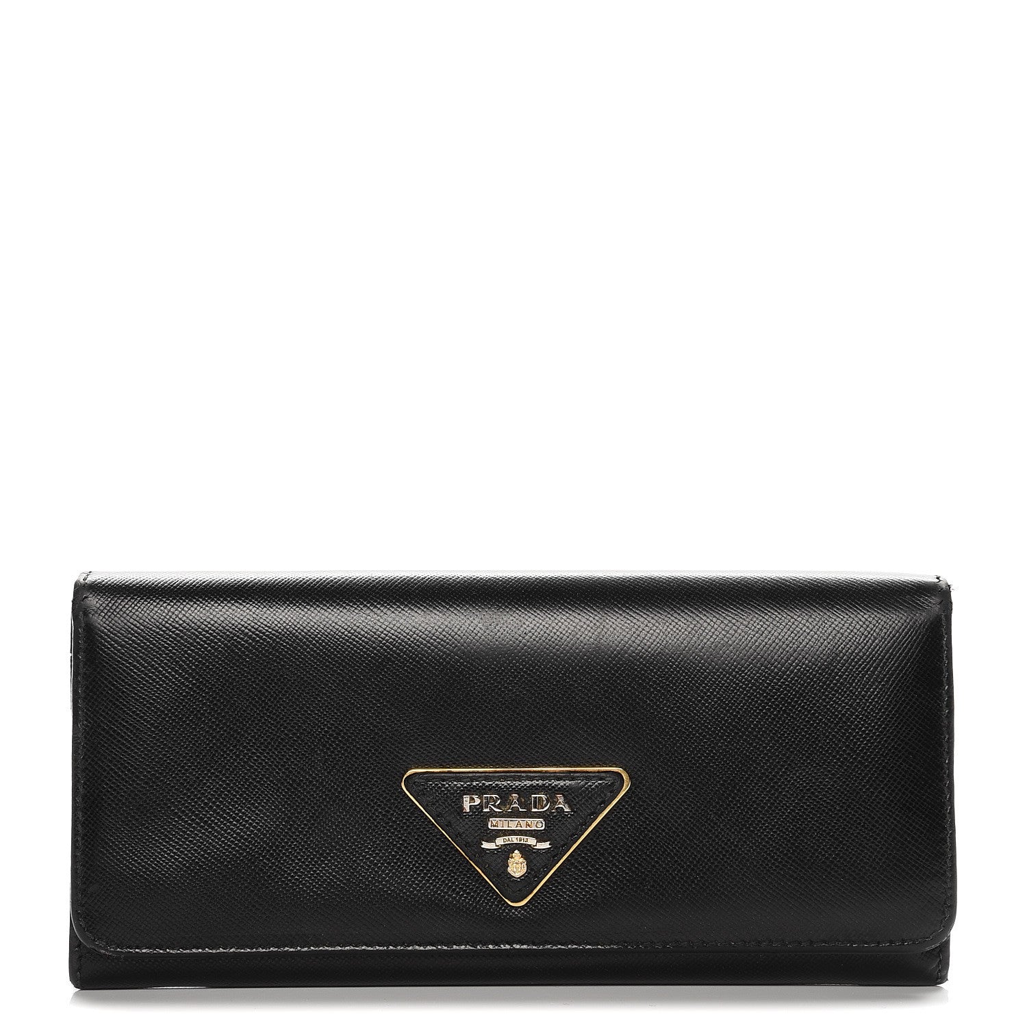 Prada Saffiano Continental Flap Wallet Nero Black 1 of 12