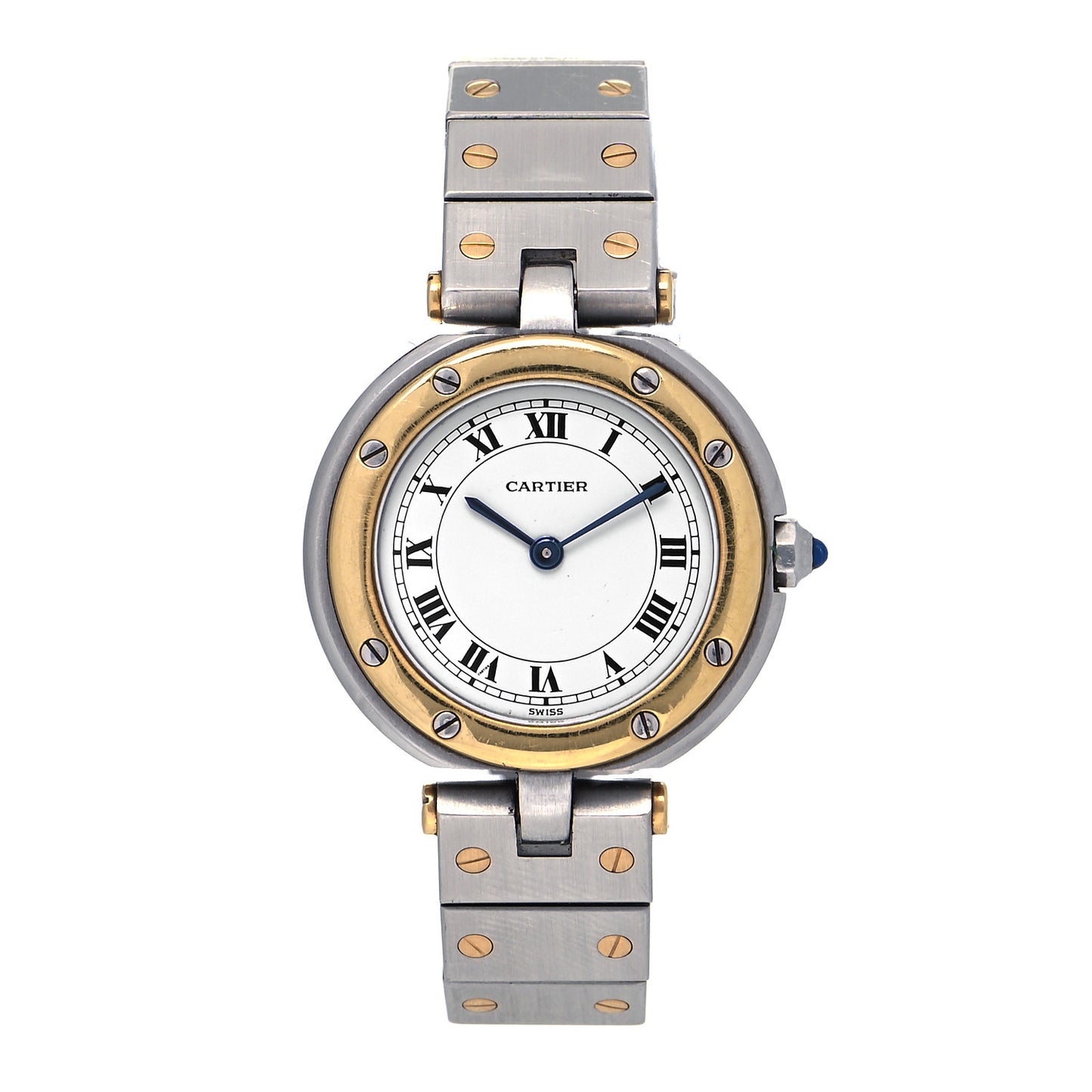 Stainless Steel 18K Yellow Gold 27mm Santos De Cartier Vendome Quartz Watch