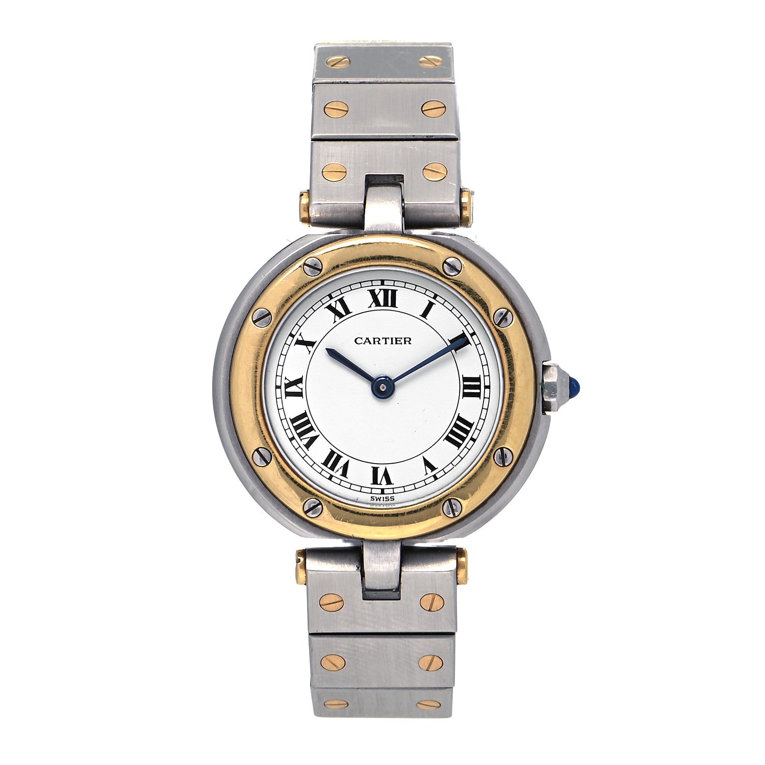 Cartier Stainless Steel 18K Yellow Gold 27mm Santos De Cartier Vendome Quartz Watch 1 of 4
