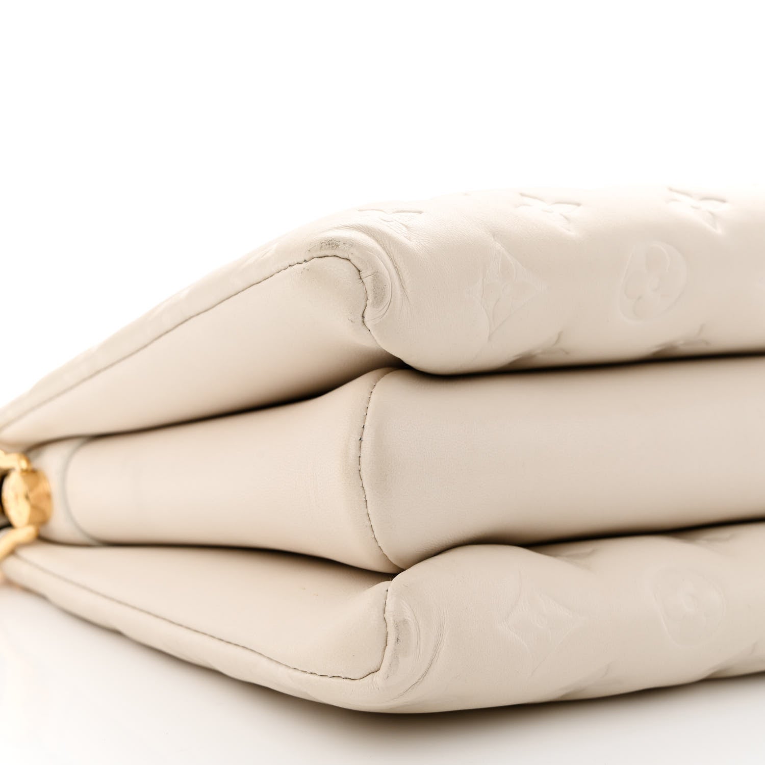 Louis Vuitton Lambskin Embossed Monogram Coussin PM Cream 8 of 9