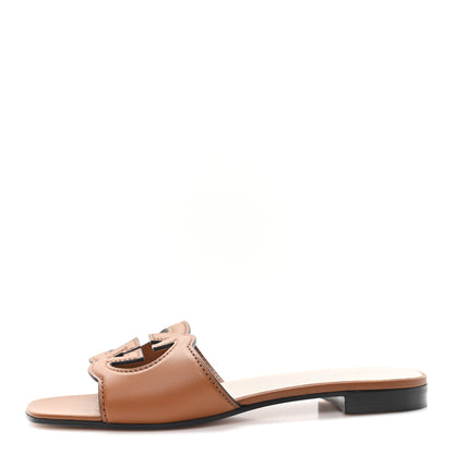 Gucci Cosmos Softy Calfskin Interlocking G Cut Out Slide Sandals 40 Cuir 1 of 8