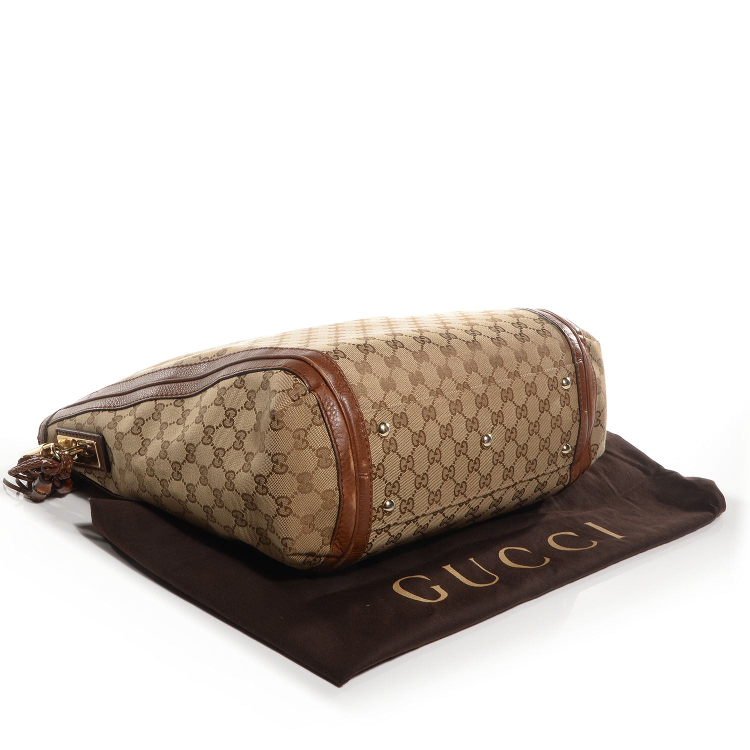 Gucci Monogram Cellarius Calfskin Large Bella Hobo Beige Ebony Cuir 4 of 8