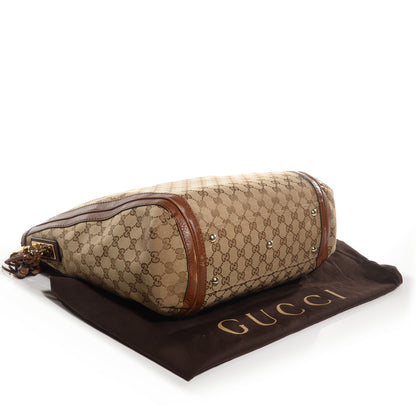 Gucci Monogram Cellarius Calfskin Large Bella Hobo Beige Ebony Cuir 4 of 8