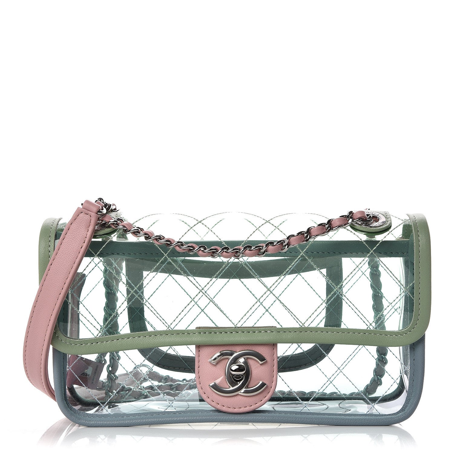 Chanel Lambskin PVC Quilted Mini Coco Splash Flap Blue Green 1 of 10