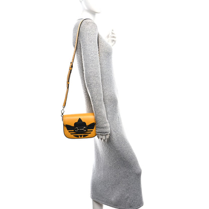 Gucci X ADIDAS Textured Dollar Calfskin Web Trefoil Mini Horsebit 1955 Shoulder Bag Crop Black 2 of 10