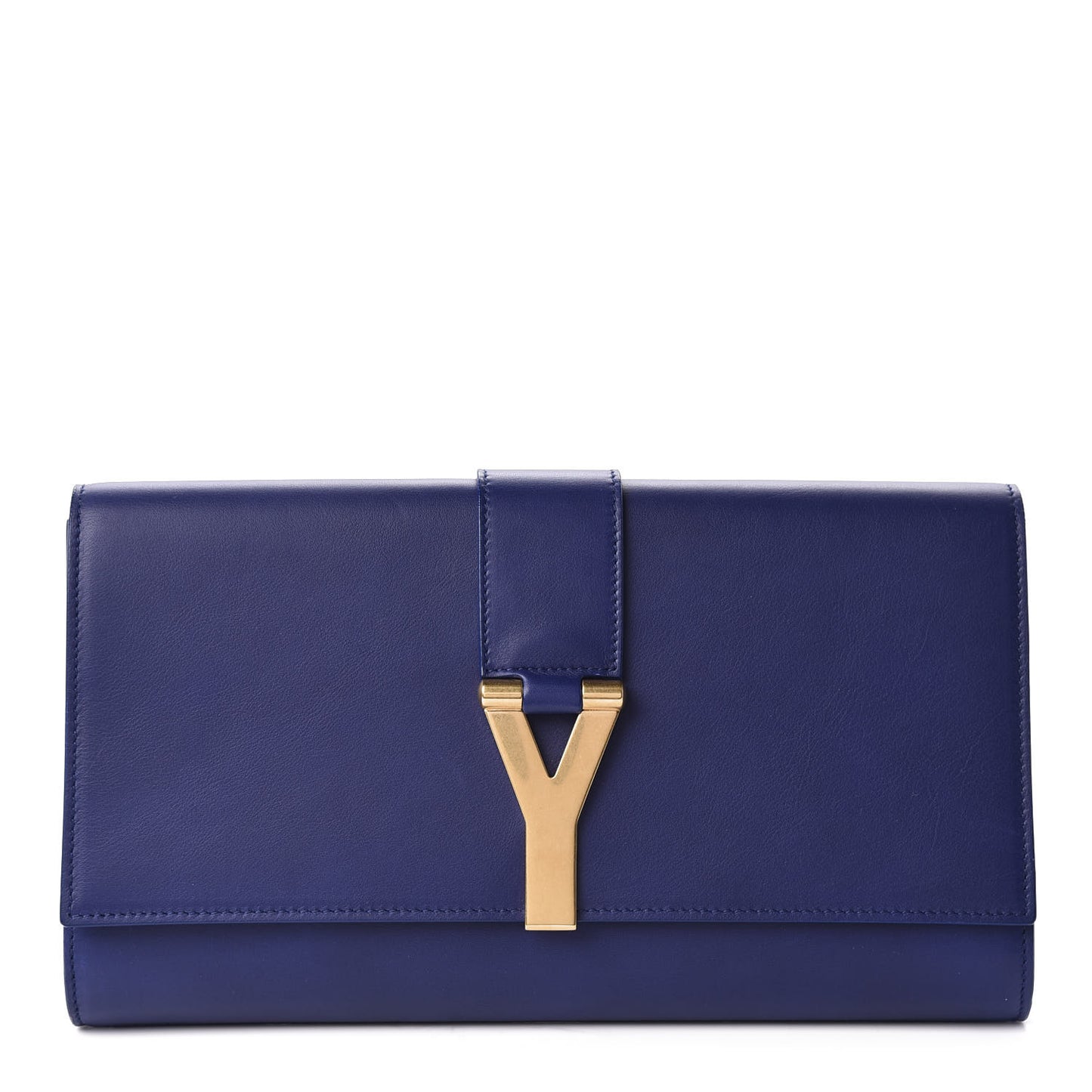 Calfskin Classic Y Ligne Clutch Royal Blue