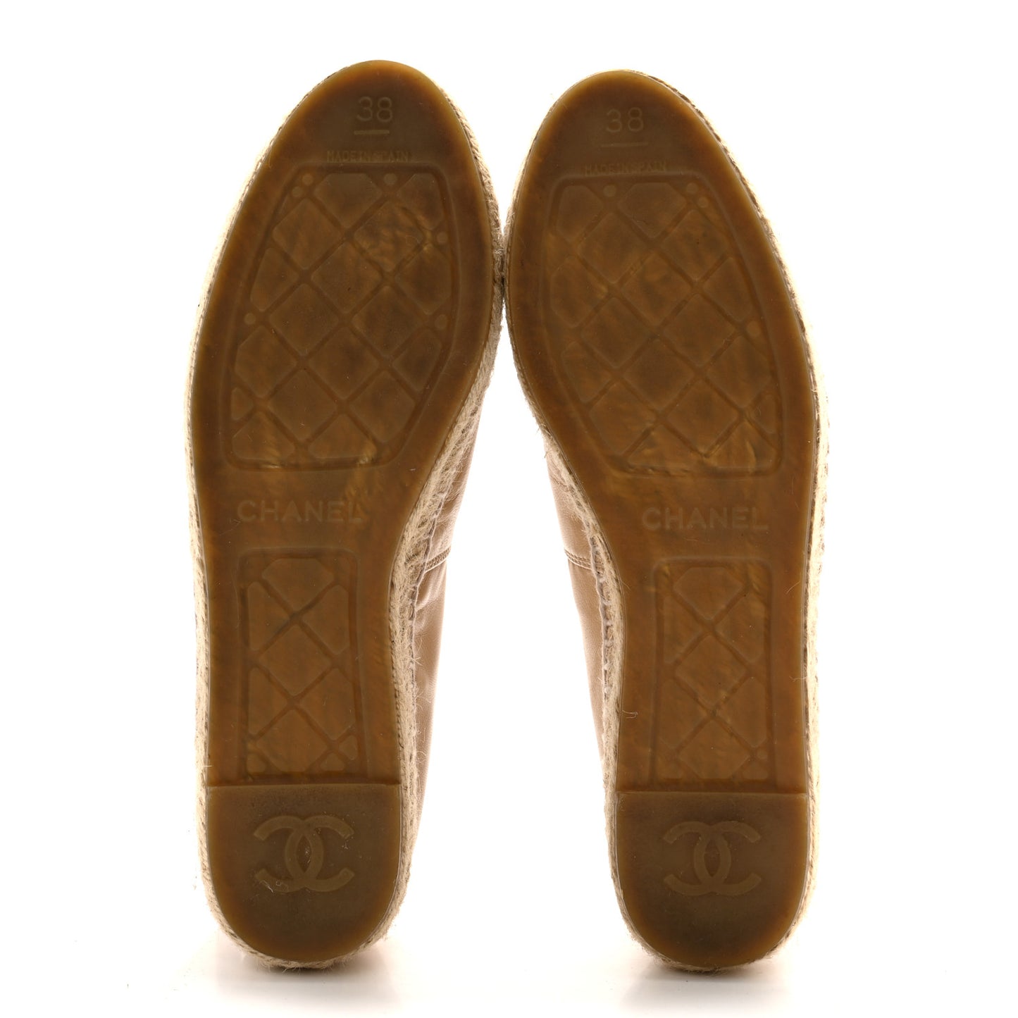 Lambskin CC Espadrilles 38 Beige Black