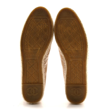 Chanel Lambskin CC Espadrilles 38 Beige Black 5 of 11